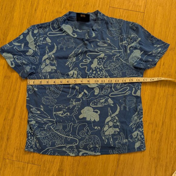 Nooworks Blue Dogs Mock Neck Women's Size Medium stretch - Picture 4 of 7